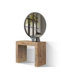 Consolle moderna allungabile rovere rustico 90x45x76 vista frontale