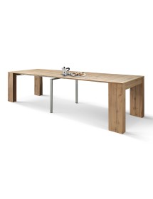 Consolle moderna allungabile rovere rustico 90x45x76 vista frontale