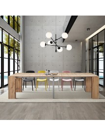 Consolle moderna allungabile rovere rustico 90x45x76 vista frontale