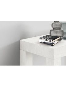 Consolle moderna allungabile bianco frassino 90x45x76 vista frontale