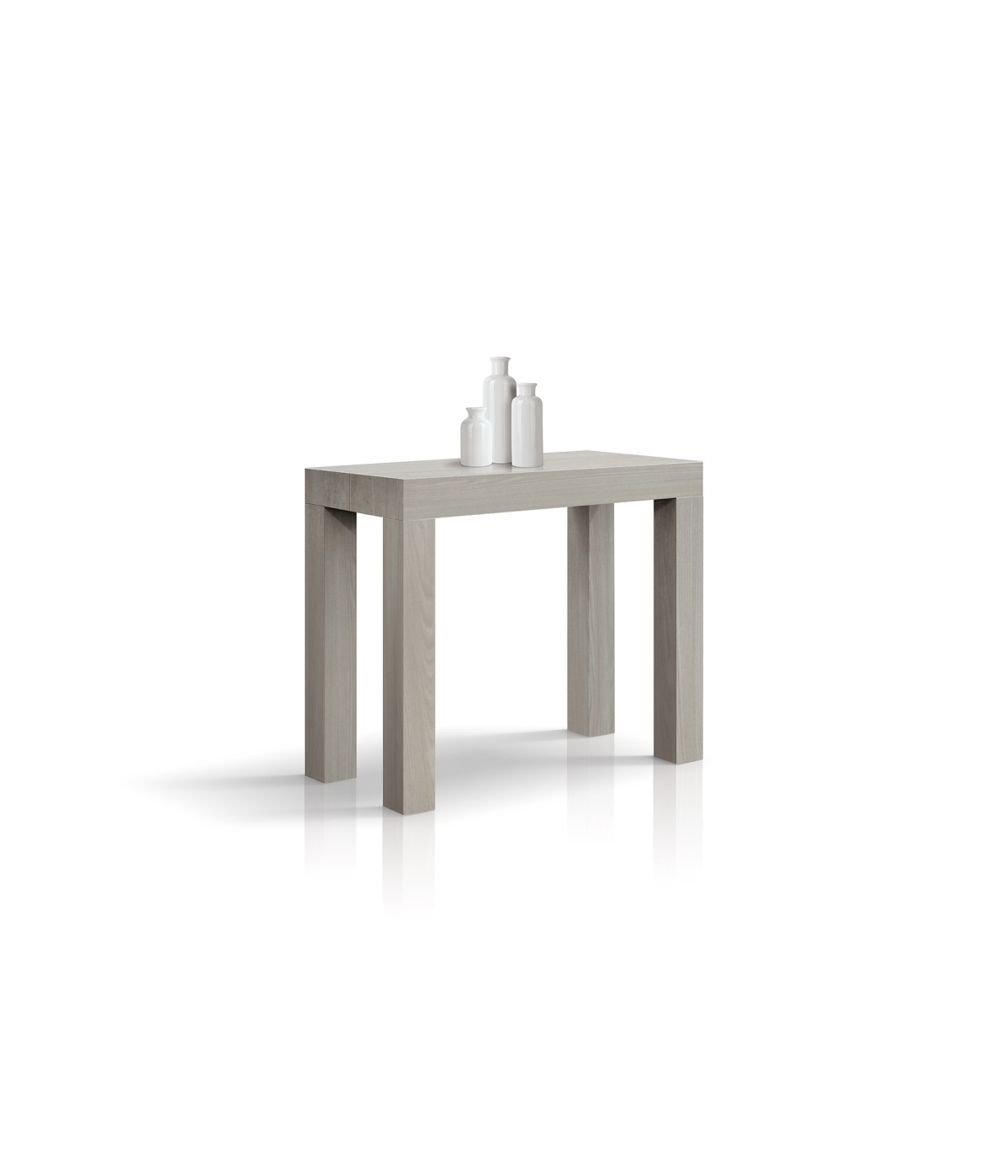 Consolle moderna allungabile olmo perla 90x45x76 vista frontale