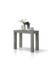 Consolle moderna allungabile grigio cemento 90x45x76 vista frontale