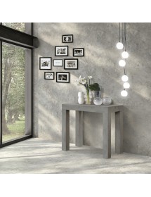 Consolle moderna allungabile grigio cemento 90x45x76 vista frontale