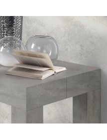 Consolle moderna allungabile grigio cemento 90x45x76 vista frontale
