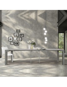 Consolle moderna allungabile grigio cemento 90x45x76 vista frontale