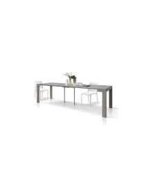 Consolle moderna allungabile grigio cemento 90x45x76 vista frontale