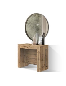 Consolle moderna allungabile rovere rustico 90x45x76 vista frontale