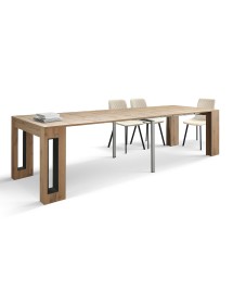 Consolle moderna allungabile rovere rustico 90x45x76 vista frontale