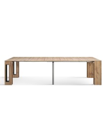 Consolle moderna allungabile rovere rustico 90x45x76 vista frontale