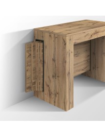Consolle moderna allungabile rovere rustico 90x45x76 vista frontale