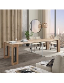 Consolle moderna allungabile rovere rustico 90x45x76 vista frontale