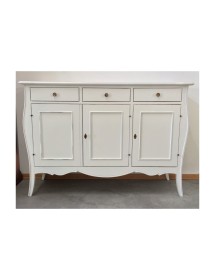 MOBILI 2G - MADIA CREDENZA 3 PORTE IN LEGNO BIANCO OPACO L.151.P.50 H.105