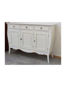 MADIA CREDENZA 3 PORTE IN LEGNO BIANCO OPACO L.151.P.50 H.105 (3088)