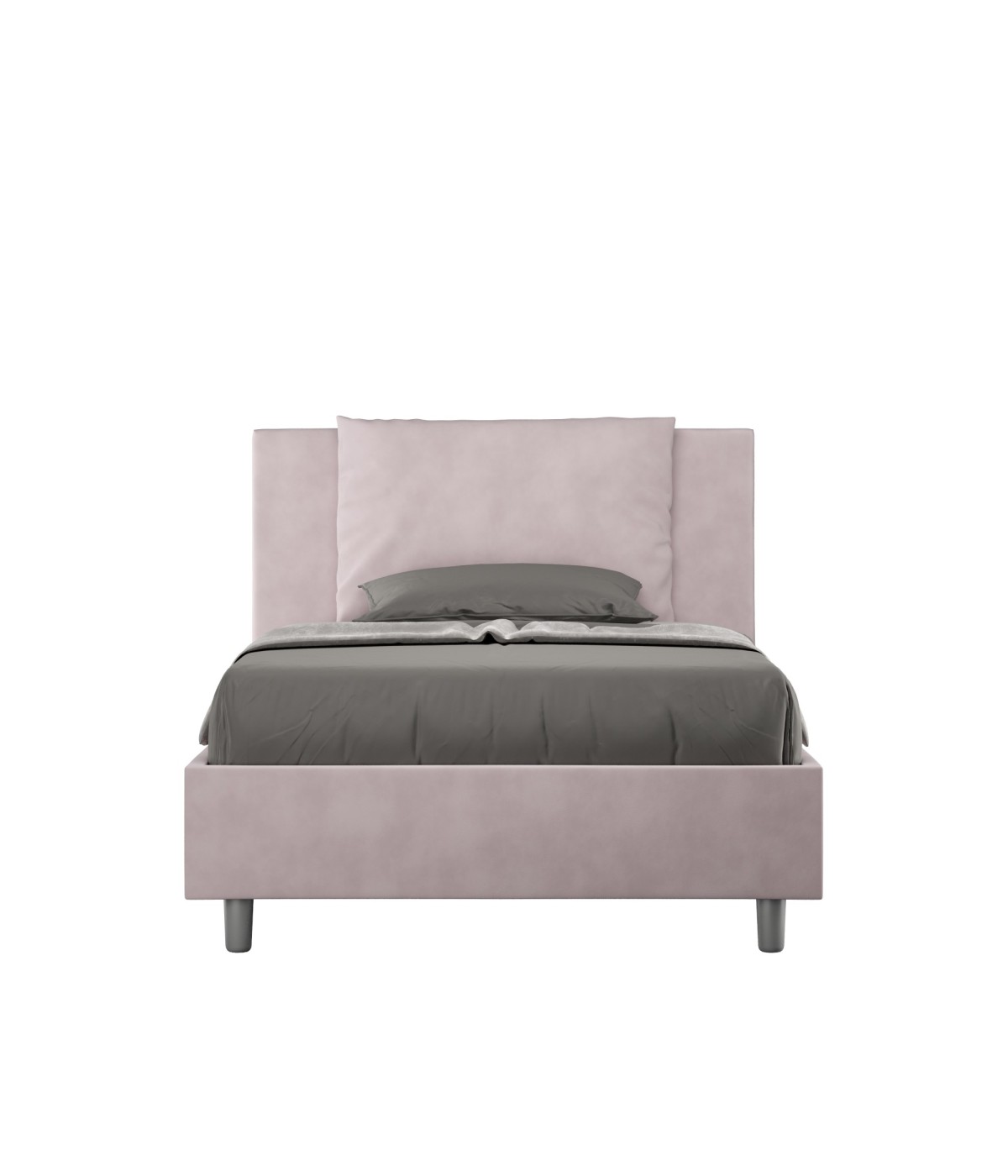 Letto singolo contenitore imbottito 100x190 microfibra