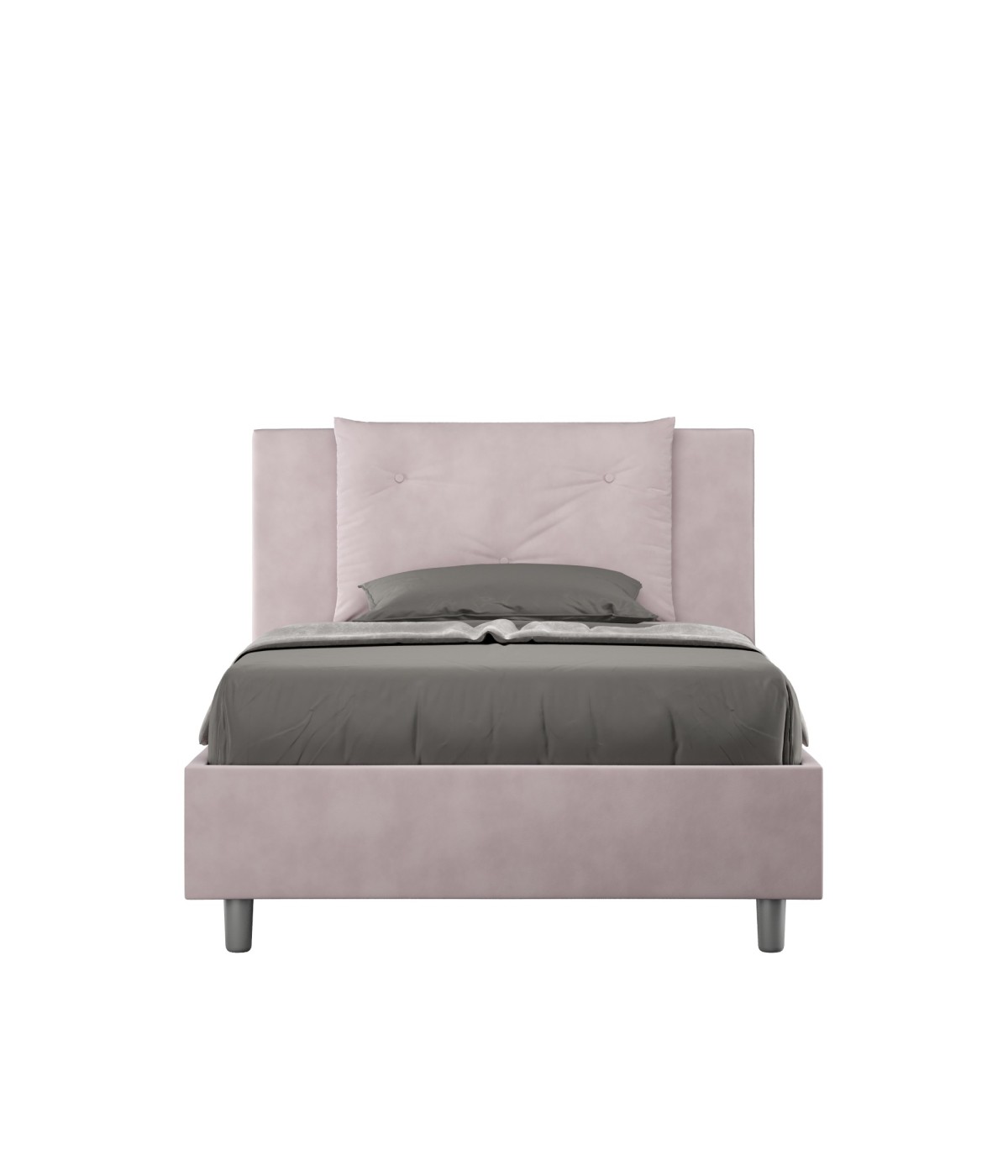Letto singolo senza rete imbottito 100x200 microfibra
