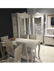 Sedia barocca imbottita tessuto legno vari colori 50x54x102