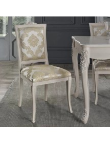 Sedia barocca imbottita tessuto legno vari colori 50x54x102