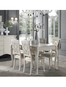 Sedia barocca imbottita tessuto legno vari colori 50x54x102