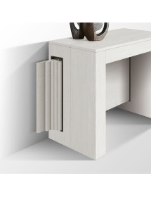 Consolle moderna allungabile bianco frassino 90x45x76 vista frontale