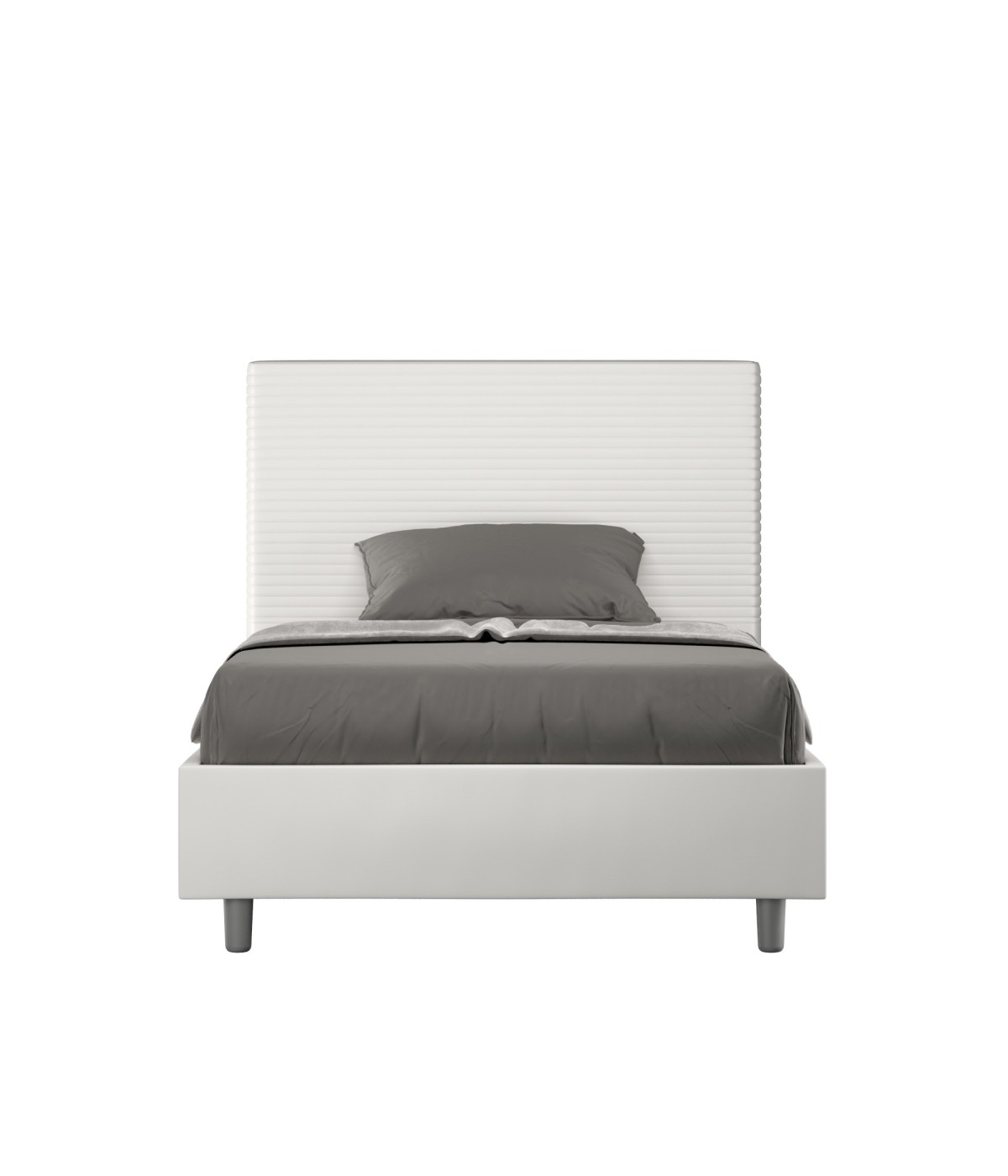 Letto una piazza e mezza senza rete imbottito 110x200 similpelle