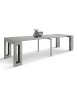 Consolle moderna allungabile grigio cemento 90x45x76 vista frontale