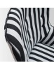Poltrona moderna imbottita tessuto righe nere e bianche 67x76x97 VISTA FRONTALE