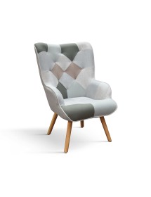 Poltrona moderna imbottita tessuto multicolore 67x76x97