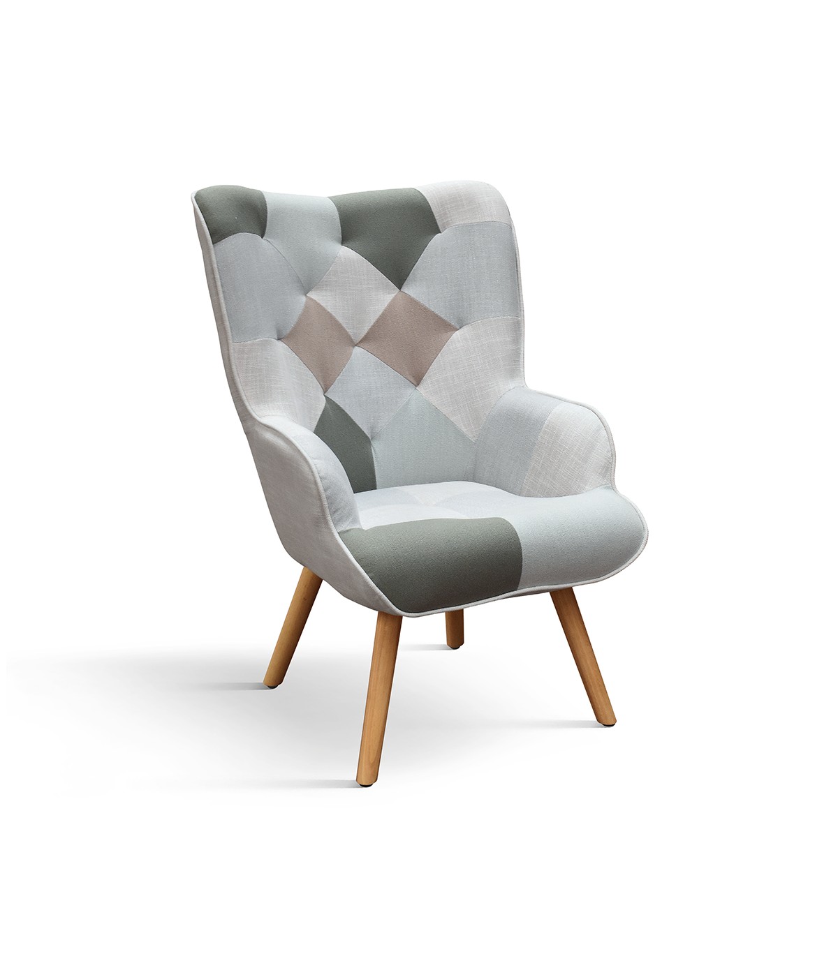 Poltrona moderna imbottita tessuto multicolore 67x76x97