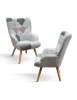Poltrona moderna imbottita tessuto multicolore 67x76x97