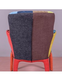POLTRONA IMBOTTITA IN TESSUTO PATCHWORK 78x74x102 (653)
