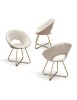 Set Poltrone moderne metallo oro imbottite velluto beige 65x46x83 VISTA FRONTALE