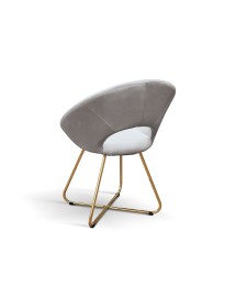 Set Poltrone moderne metallo oro imbottite velluto grigio 65x46x83 VISTA FRONTALE