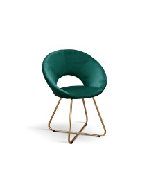 Set Poltrone moderne metallo oro imbottite velluto verde 65x46x83 VISTA FRONTALE