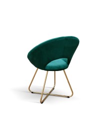 Set Poltrone moderne metallo oro imbottite velluto verde 65x46x83 VISTA FRONTALE