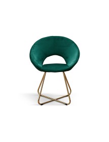 Set Poltrone moderne metallo oro imbottite velluto verde 65x46x83 VISTA FRONTALE