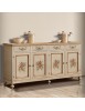 Madia credenza in legno provenzale laccata a mano 4 porte 198x50X107 vista frontale