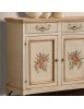 Madia credenza in legno provenzale laccata a mano 4 porte 198x50X107 vista frontale