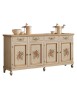 Madia credenza in legno provenzale laccata a mano 4 porte 198x50X107 vista frontale