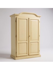 Armadio 2 ante legno shabby avorio anticato 107x55x197H vista frontale