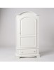 MOBILI 2G - ARMADIO ARTE POVERA 1 PORTA LEGNO SHABBY BIANCO 96x56x196H vista frontale