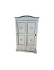 Armadio 2 ante scorrevoli legno shabby bianco anticato pavoncella 122X59X200 VISTA FRONTALE