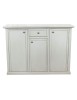 Madia credenza 3 ante 1 cassetto legno shabby bianco anticato 120x39x85 VISTA FRONTALE