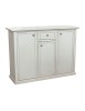 Madia credenza 3 ante 1 cassetto legno shabby bianco anticato 120x39x85 VISTA FRONTALE