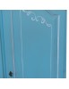 Armadio shabby chic legno decorato azzurro anticato 125x60x200 vista frontale