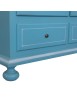 Armadio shabby chic legno decorato azzurro anticato 125x60x200 vista frontale