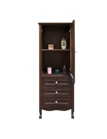 Colonna mobile bagno arte povera legno tinta noce 52x42x151