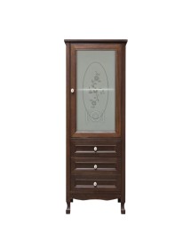 Colonna mobile bagno arte povera legno tinta noce 52x42x151