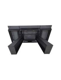 Tavolo moderno allungabile piano nero effetto marmo gambe nere 160x90x78 vista frontale