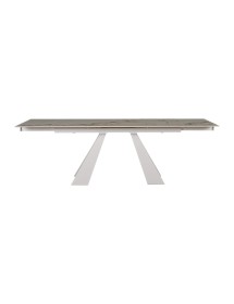 Tavolo moderno allungabile piano effetto marmo Gold gambe bianche 160x90x78