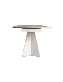 Tavolo moderno allungabile piano effetto marmo Gold gambe bianche 160x90x78